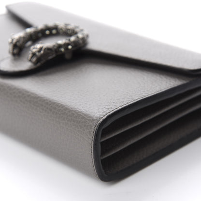 Gucci Dollar Calfskin Crystal Mini Dionysus Chain Wallet Dusty Grey Black Diamond 7 of 10