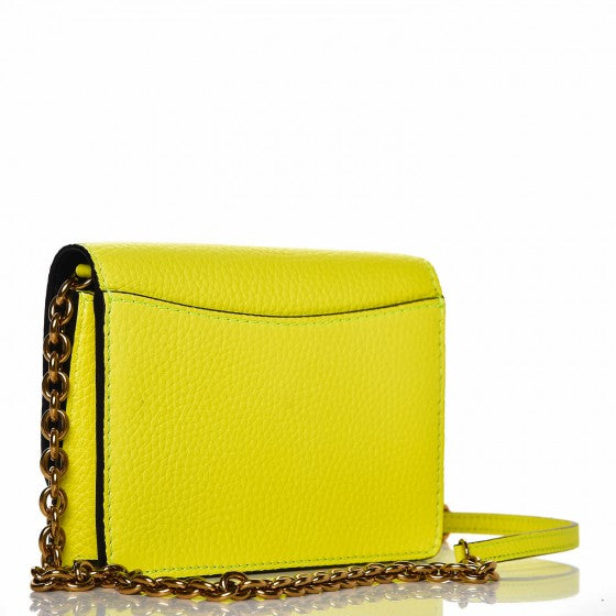 Signature Grain Small Burleigh Crossbody Bag Neon Yellow