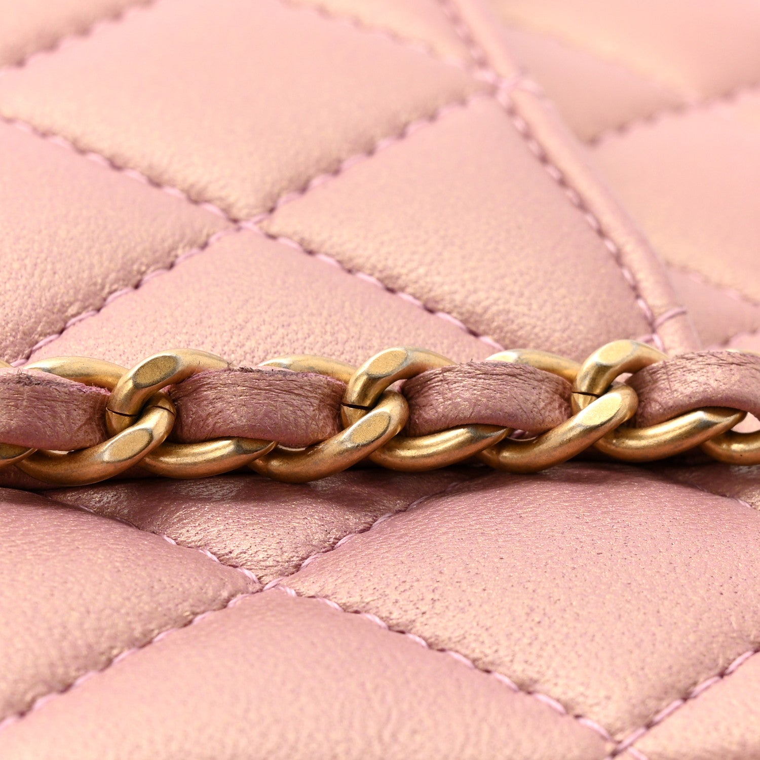 Chanel Iridescent Lambskin Quilted Mini Top Handle Rectangular Flap Pink 12 of 13