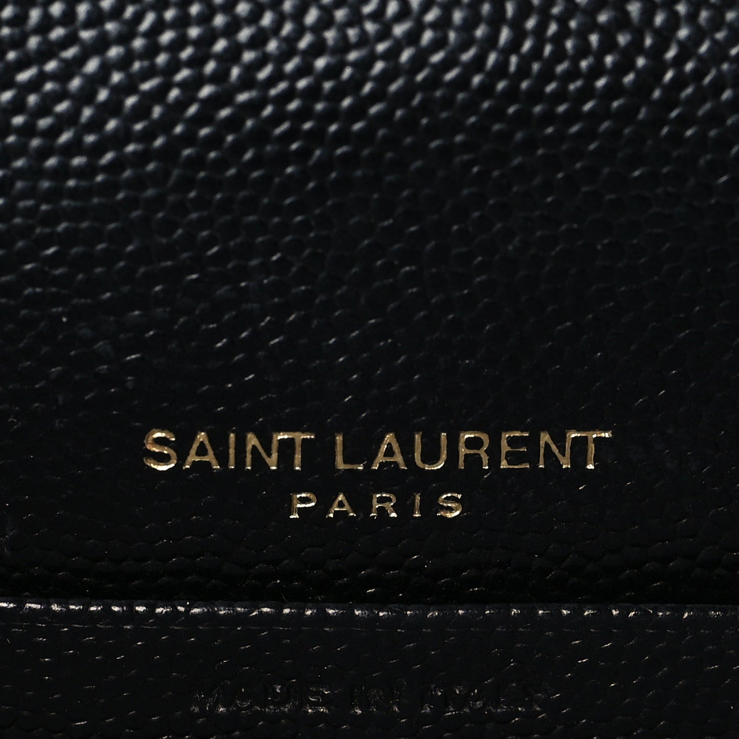 Grain De Poudre Matelasse Chevron Monogram Envelope Chain Wallet Black
