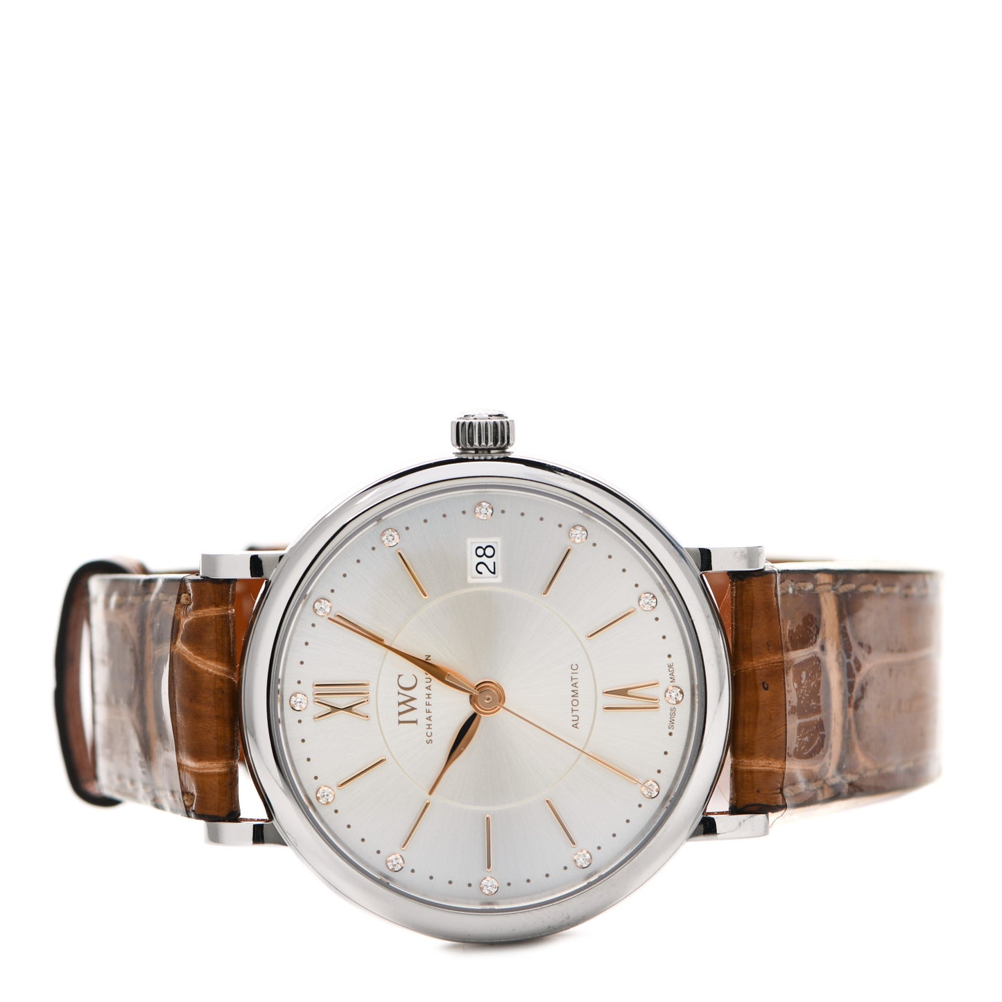 Stainless Steel Crocodile Diamond 37mm Portofino Automatic Watch IW458101