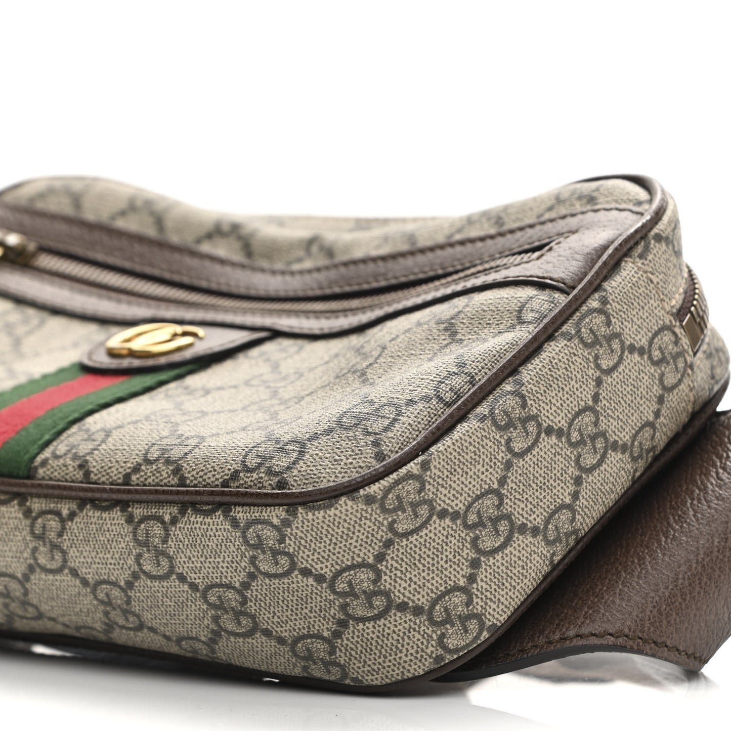 Soft GG Supreme Monogram Medium Ophidia Belt Bag Dark Brown