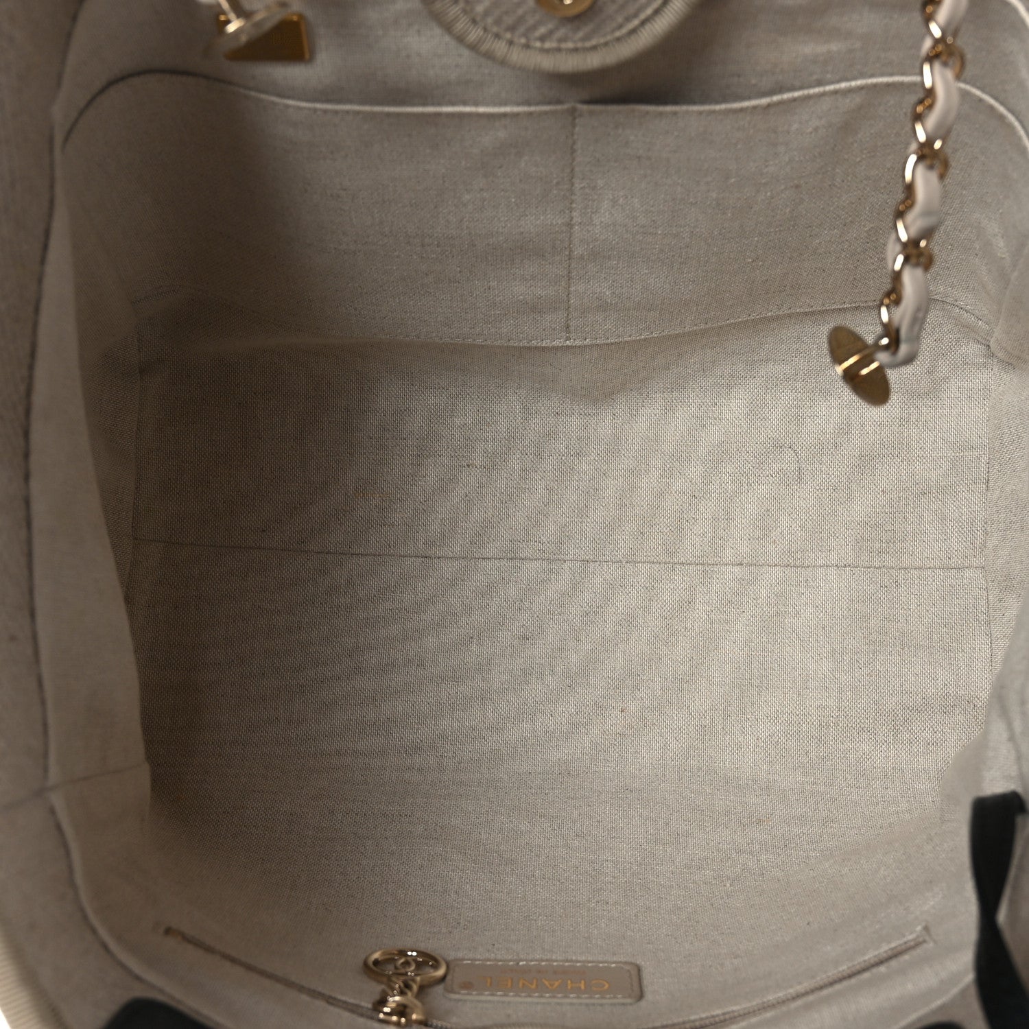 Chanel Mixed Fibers Medium Deauville Tote Beige Black 6 of 10