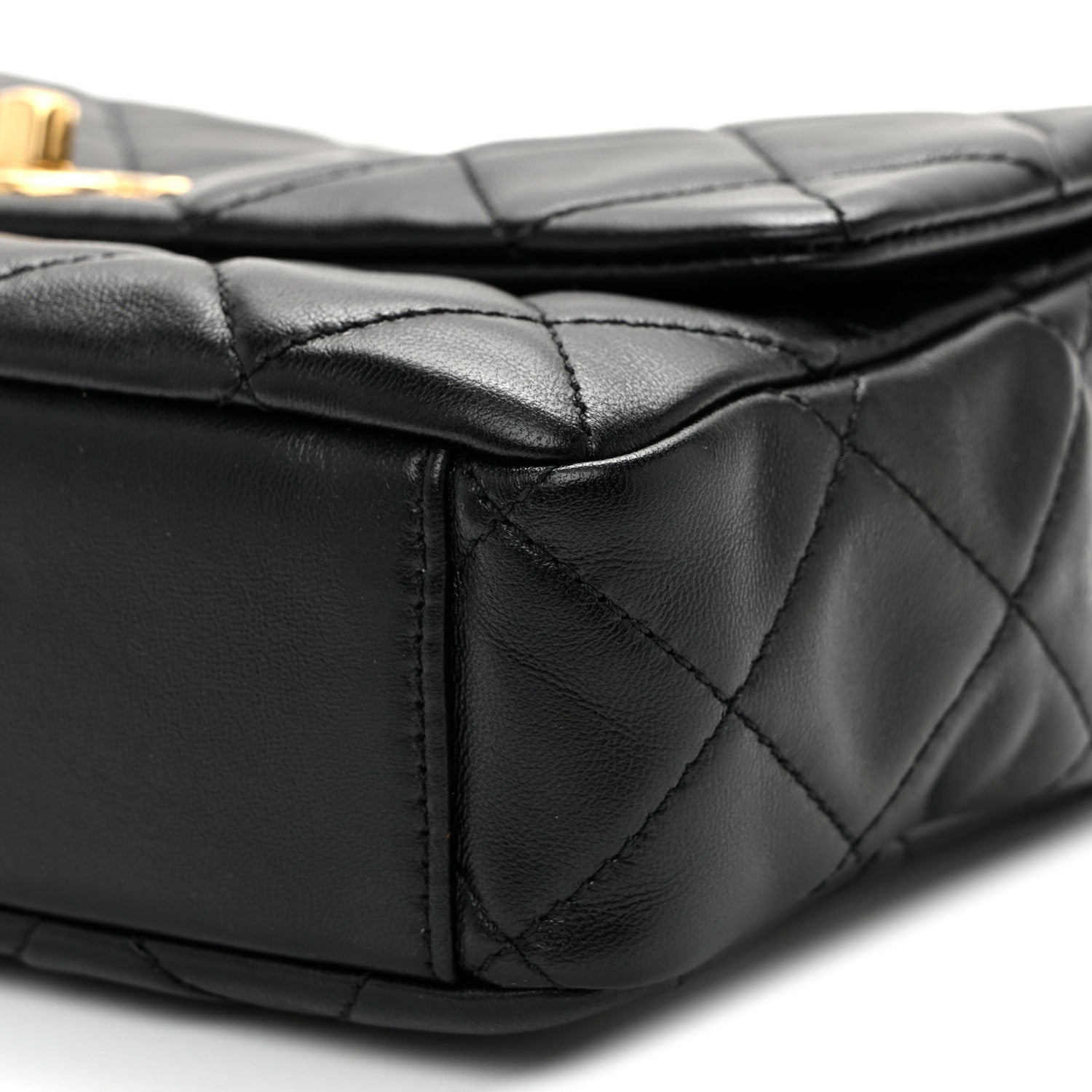 Chanel Lambskin Resin Pearl Quilted Flap Black 10 of 10