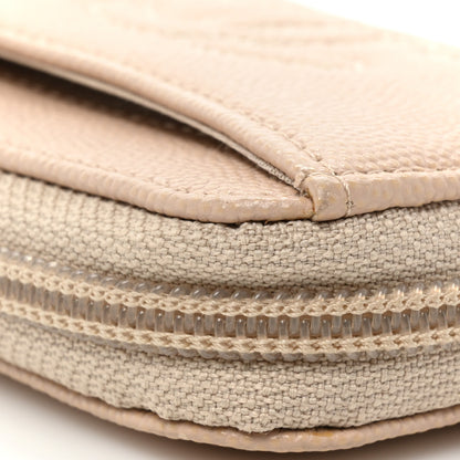 Chanel Caviar Timeless CC Zip Around Coin Purse Beige Clair 16 of 17
