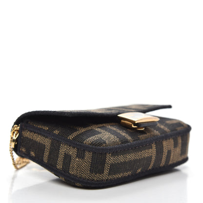 Fendi Fabric Jacquard FF 1974 Nano Baguette Charm Tobacco Moro Black 4 of 9