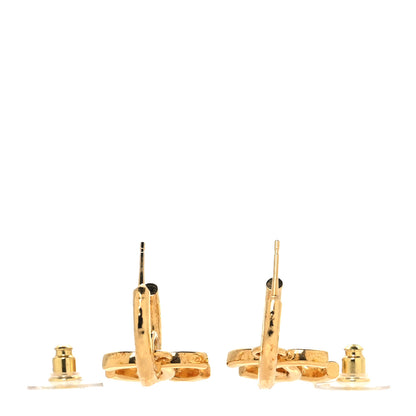 Chanel CC Hoop Drop Earrings Gold 3 of 5