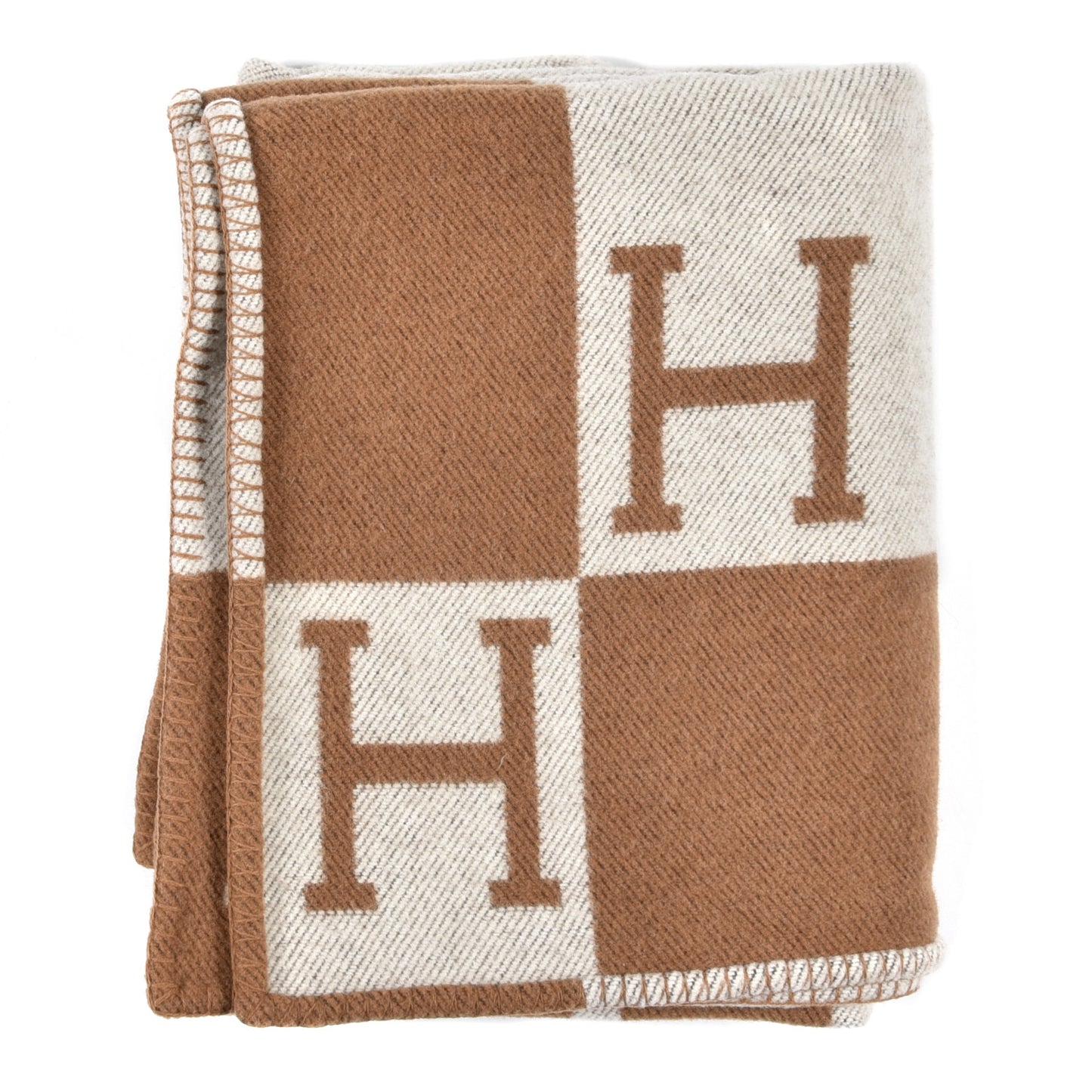 Wool Cashmere Avalon Blanket Ecru Camel