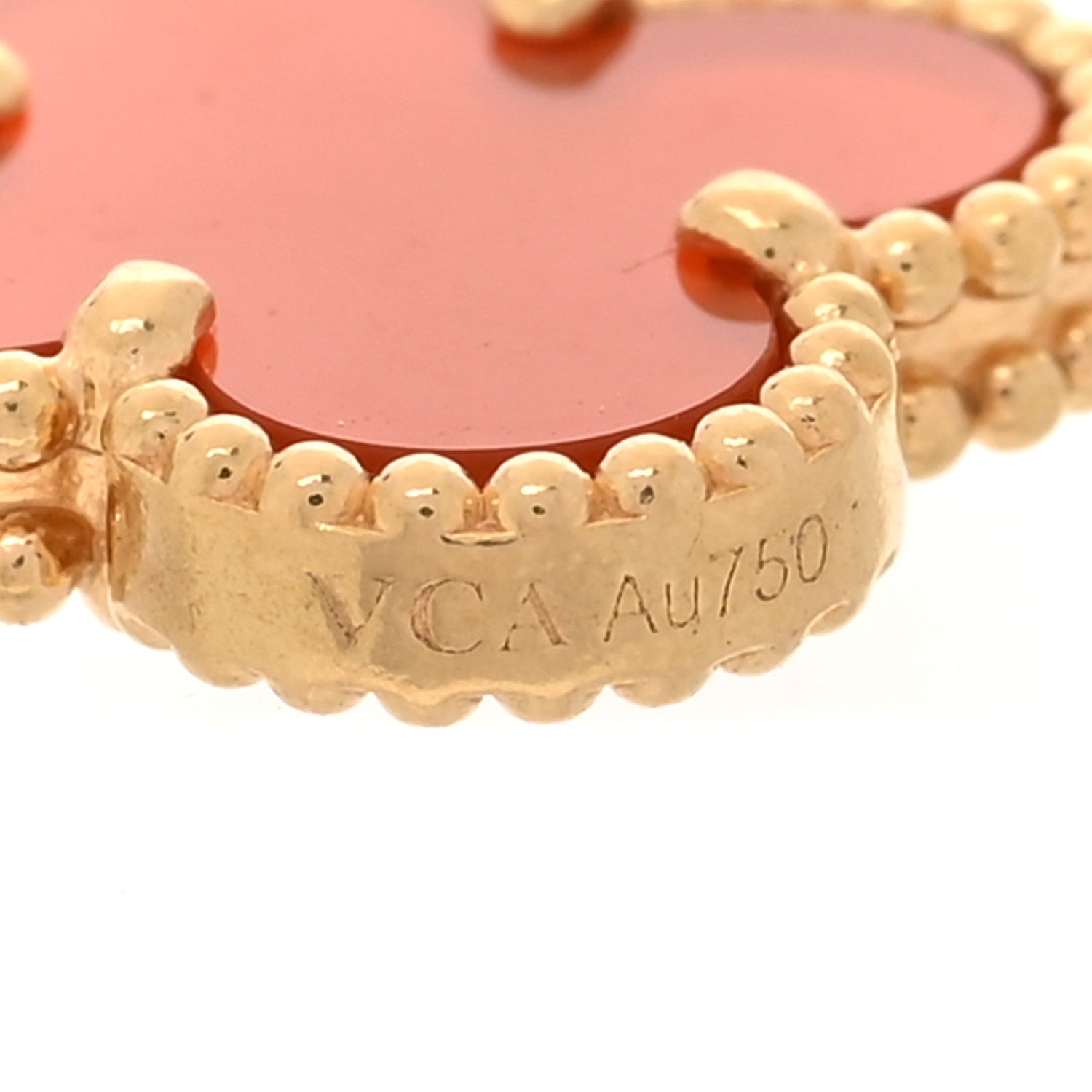 Van Cleef & Arpels 18K Yellow Gold Carnelian 5 Motifs Vintage Alhambra Bracelet 4 of 6