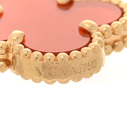 Van Cleef & Arpels 18K Yellow Gold Carnelian 5 Motifs Vintage Alhambra Bracelet 4 of 6