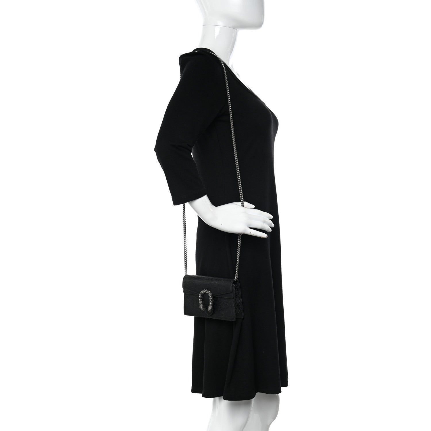 Gucci Calfskin Super Mini Dionysus Shoulder Bag Black 2 of 11