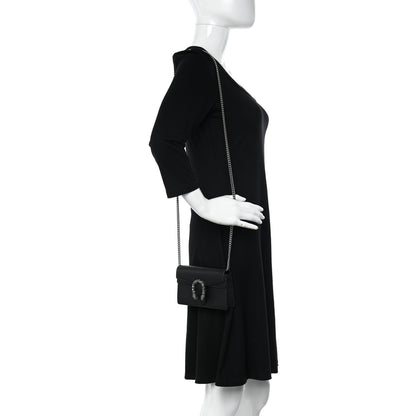 Gucci Calfskin Super Mini Dionysus Shoulder Bag Black 2 of 11