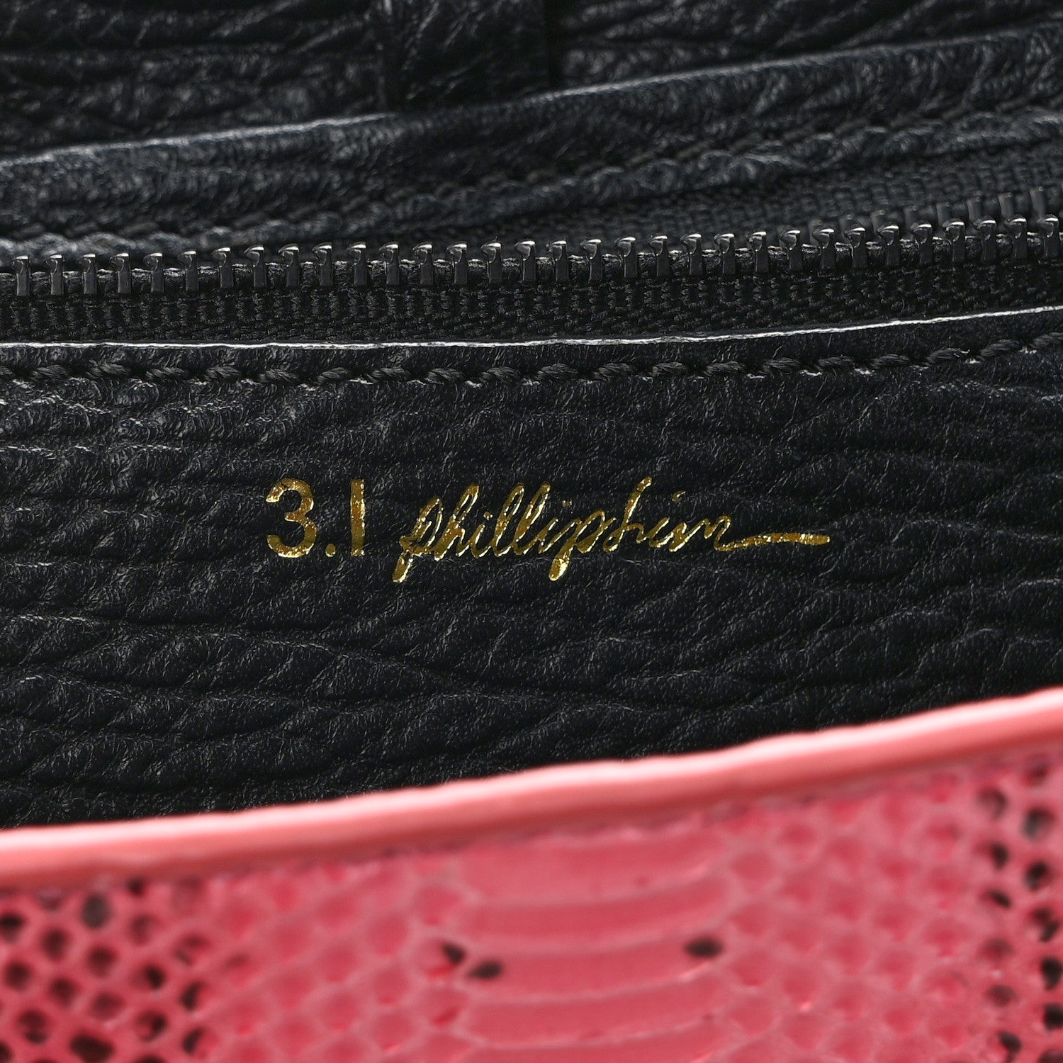 3.1 Phillip Lim Textured Calfskin Elaphe Snakeskin Mini Pashli Satchel Pink Black 5 of 12