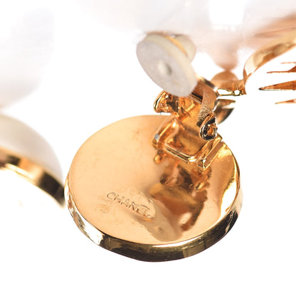 Chanel Pearl Large CC Drop Clip On Earrings Gold 3 of 4
