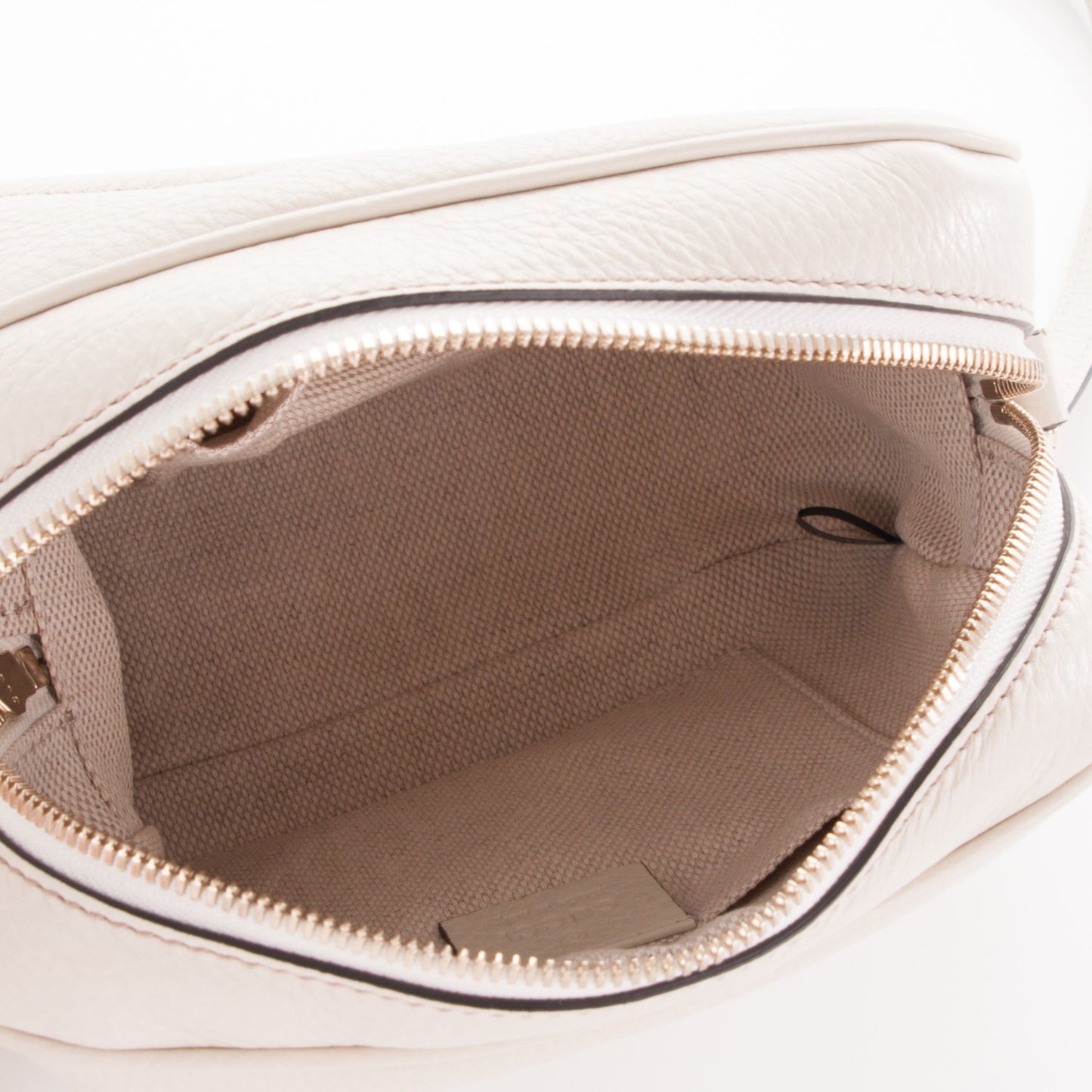 Pebbled Calfskin Small Soho Disco Bag Off White