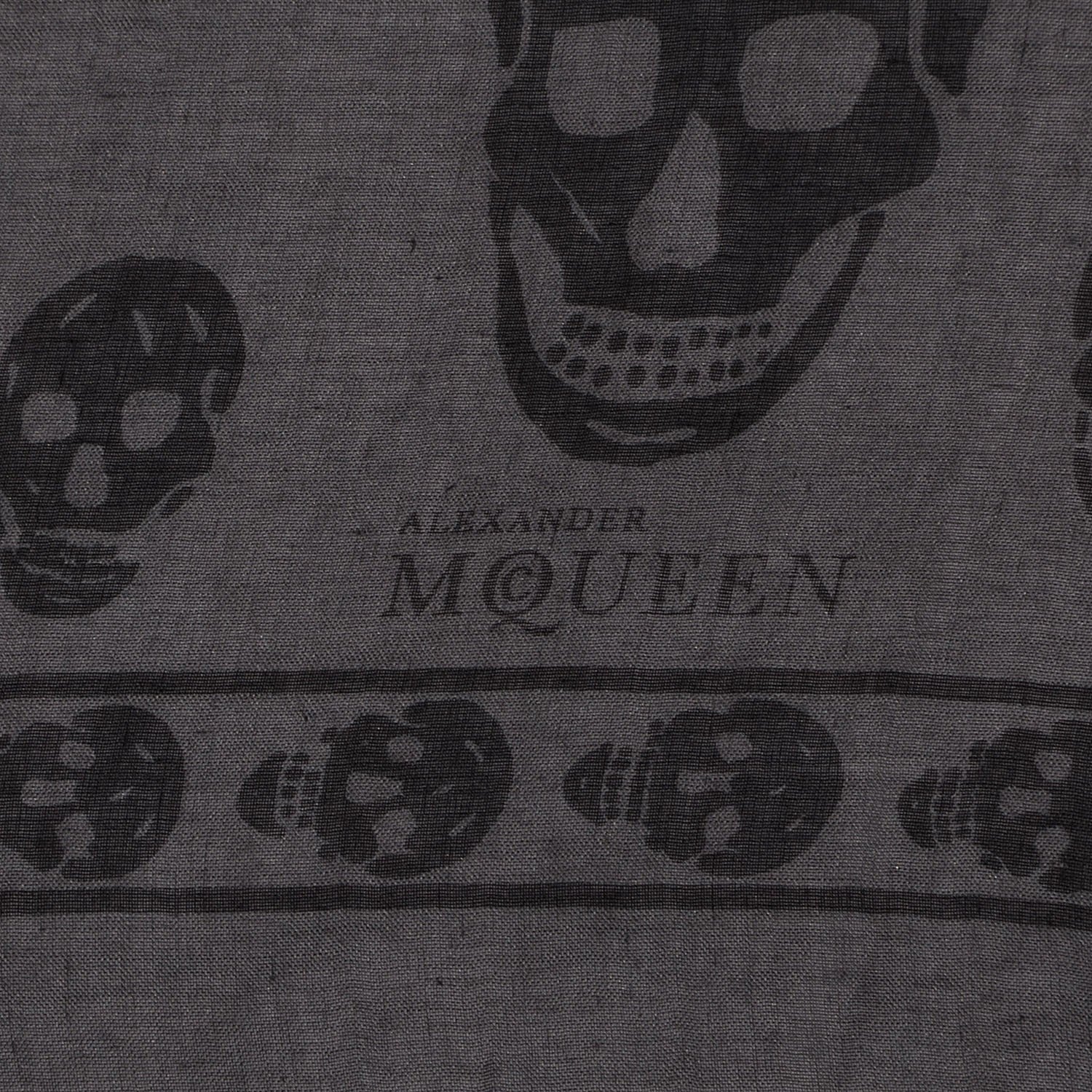 Alexander McQueen Modal Silk Skull Scarf Charcoal 5 of 7