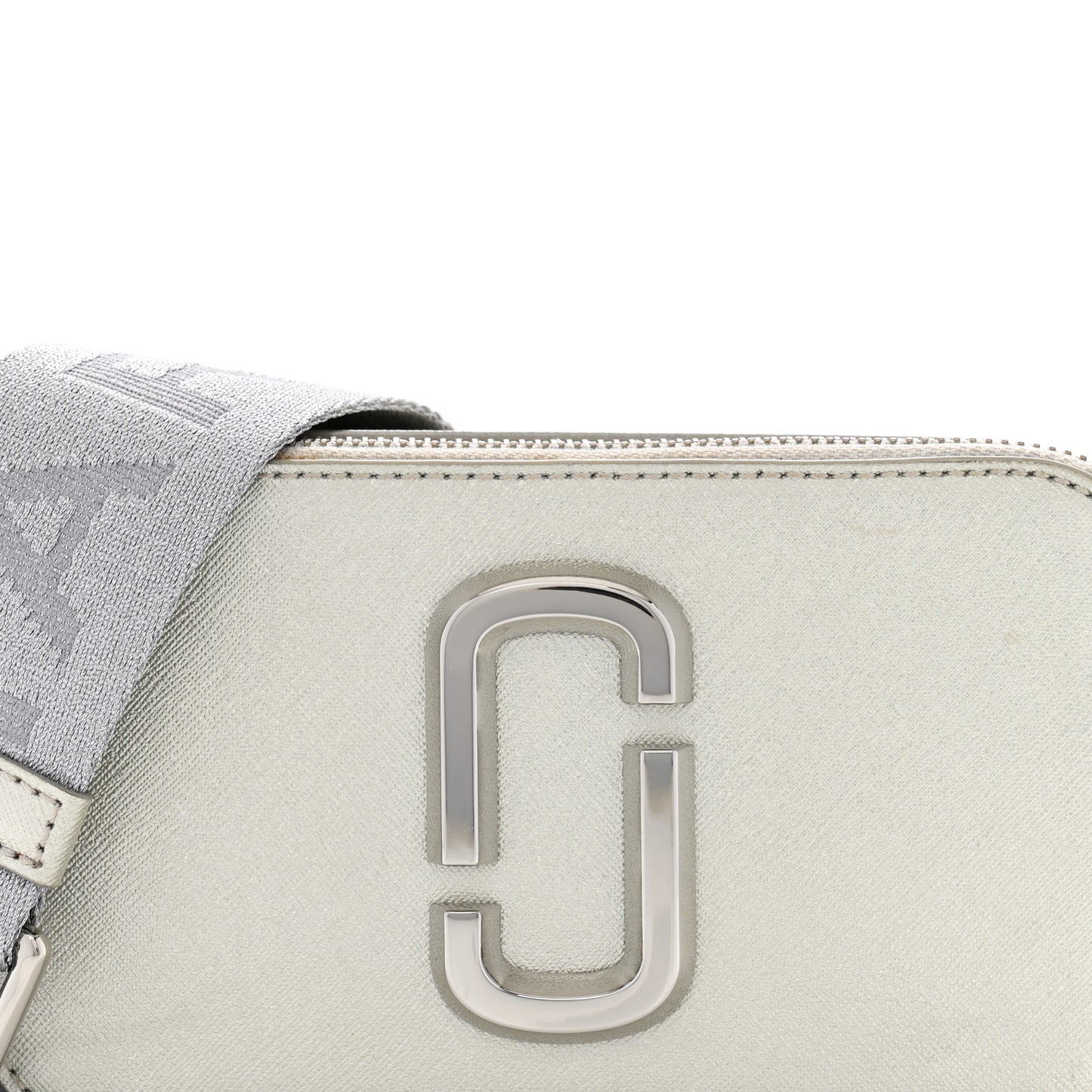 Saffiano Small Snapshot Camera Bag Silver