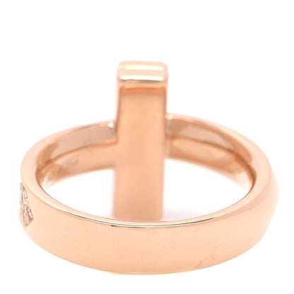 Tiffany 18K Rose Gold Diamond T T1 Ring 50 5.5 3 of 5
