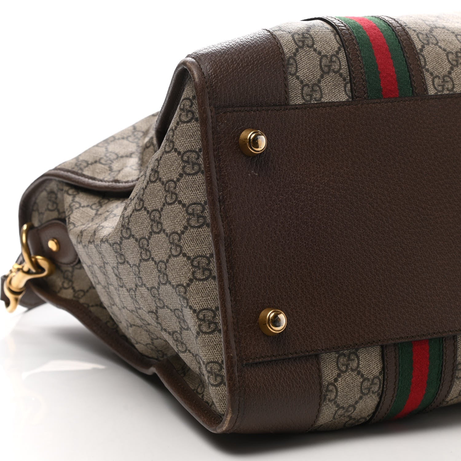 Gucci Soft GG Supreme Monogram Web Large Duffle Bag Beige New Acero Crop 4 of 11