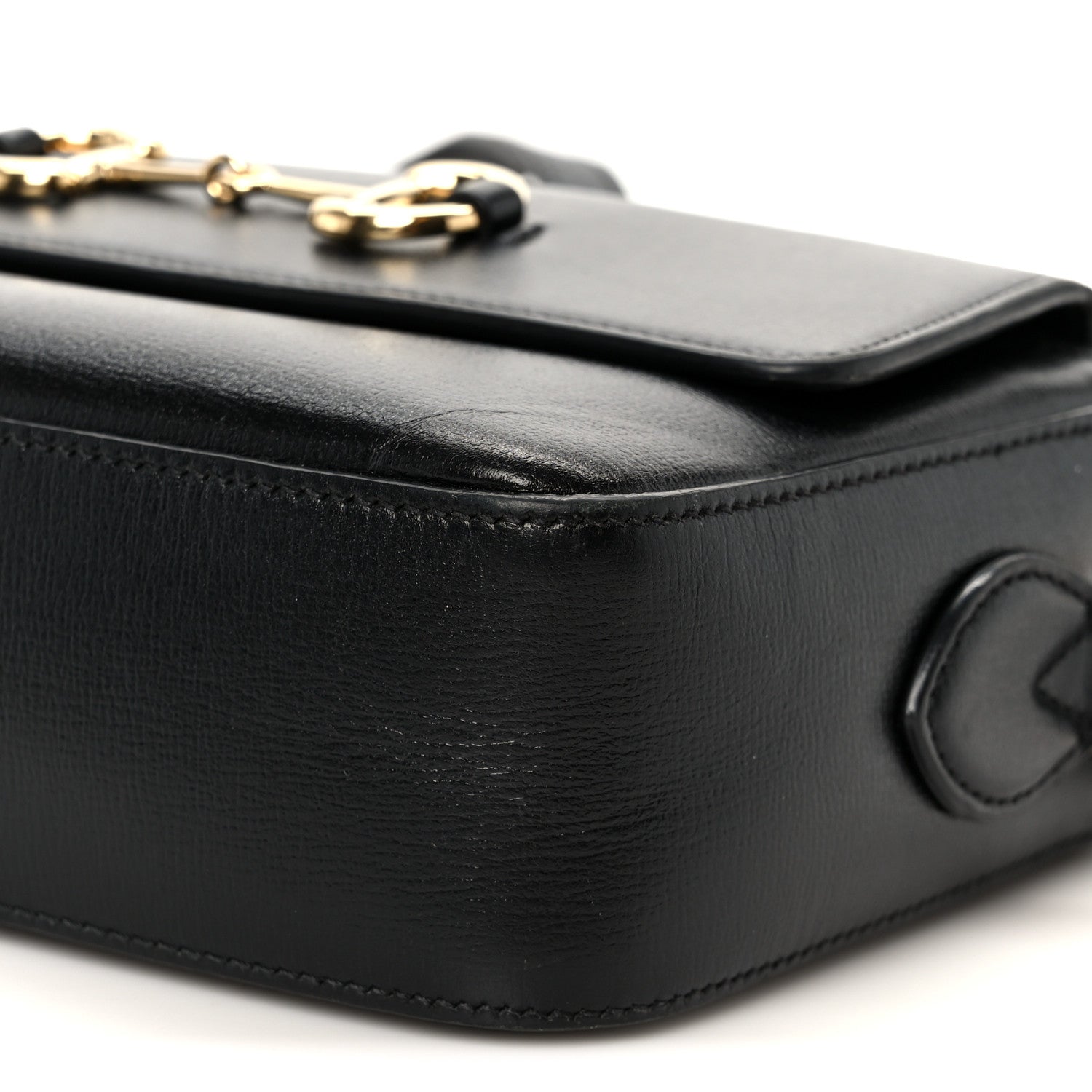 Gucci Textured Calfskin Small Horsebit 1955 Shoulder Bag Black 10 of 11