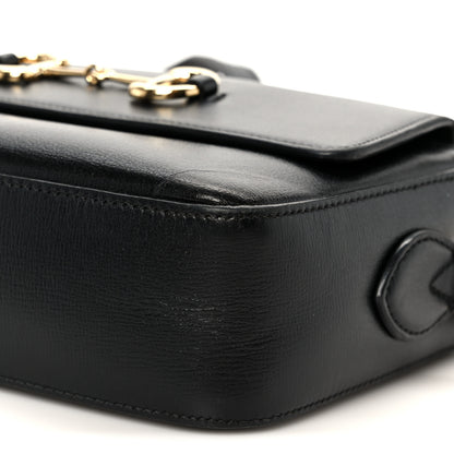 Gucci Textured Calfskin Small Horsebit 1955 Shoulder Bag Black 10 of 11