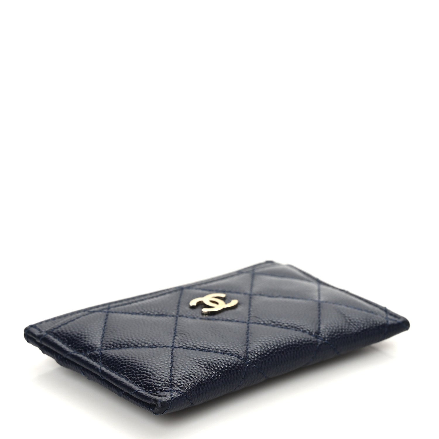 Chanel Caviar Quilted Card Holder Navy 4 of 8