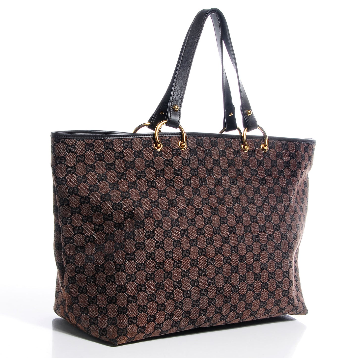 Monogram Denim Large Tote Brown