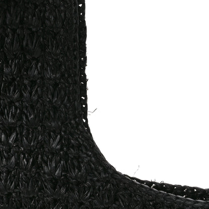 Celine Raffia Calfskin Triomphe Panier Hobo Bag Black 10 of 10