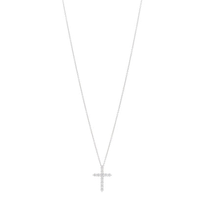 Tiffany Platinum Diamond Medium Cross Pendant Necklace 1 of 5