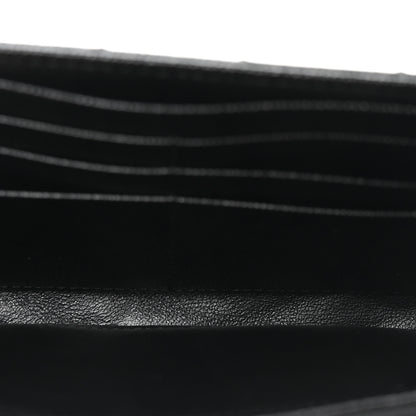 Saint Laurent Grain De Poudre Matelasse Chevron Monogram Flap Wallet Black 5 of 7