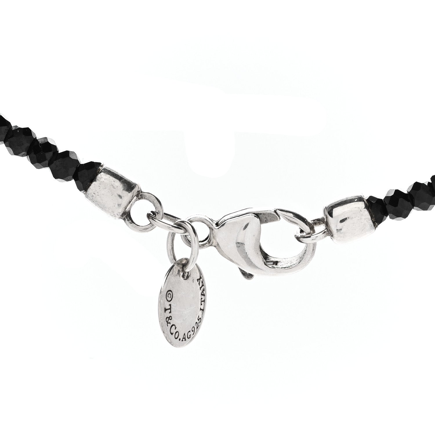 Tiffany Sterling Silver Black Spinel Ziegfeld Bead Necklace