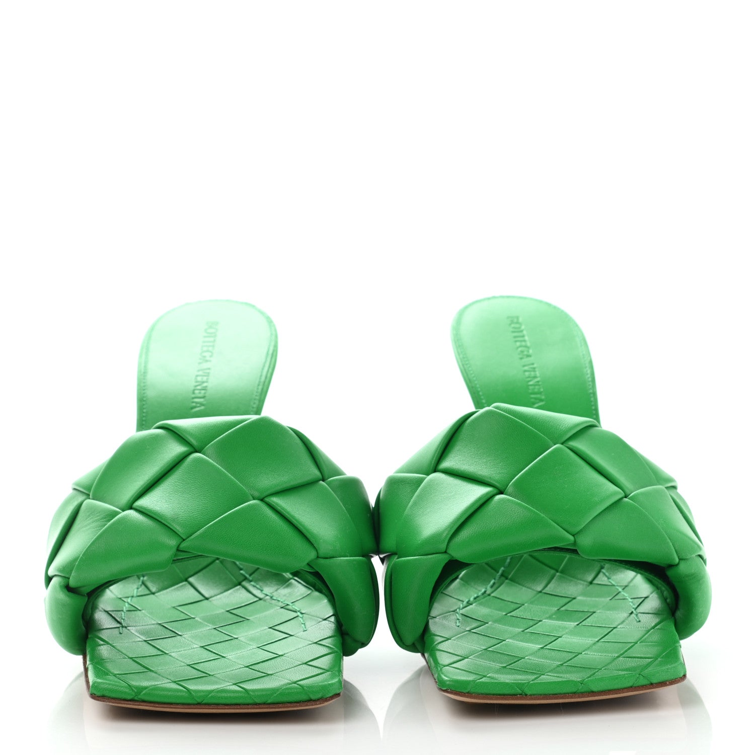 Bottega Veneta Nappa Maxi Intrecciato Lido 90mm Mule Sandals 39.5 Grass 2 of 7