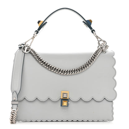 Fendi Vitello Liberty Scalloped Studded Kan I Shoulder Bag Grigio Perla 1 of 13