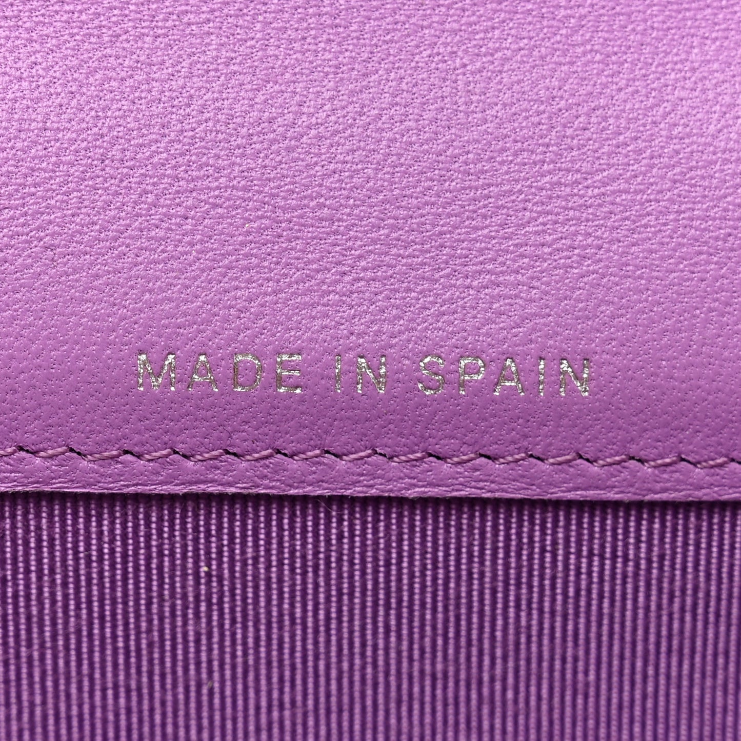 Lambskin Quilted Flap Card Holder Wallet Purple