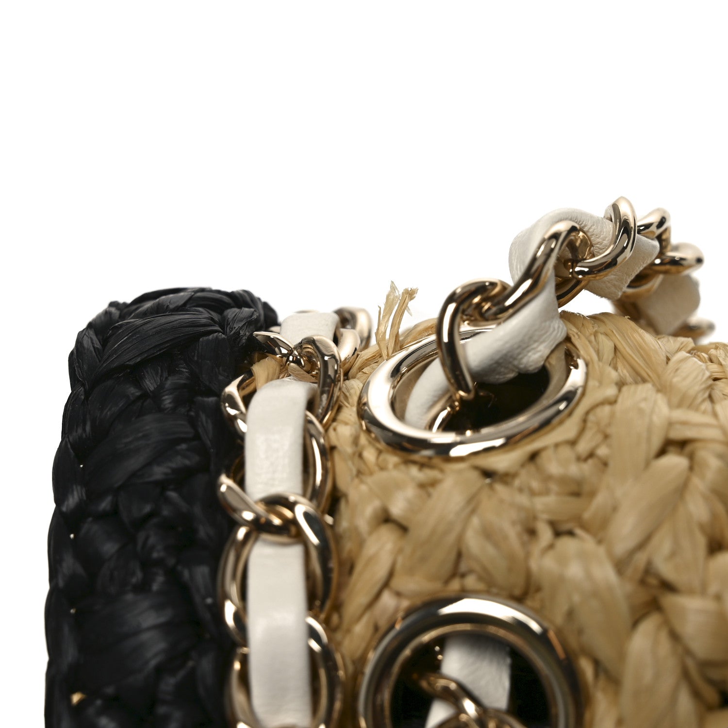Chanel Raffia Chain Venice Beach Flap Bag Beige Black 12 of 12