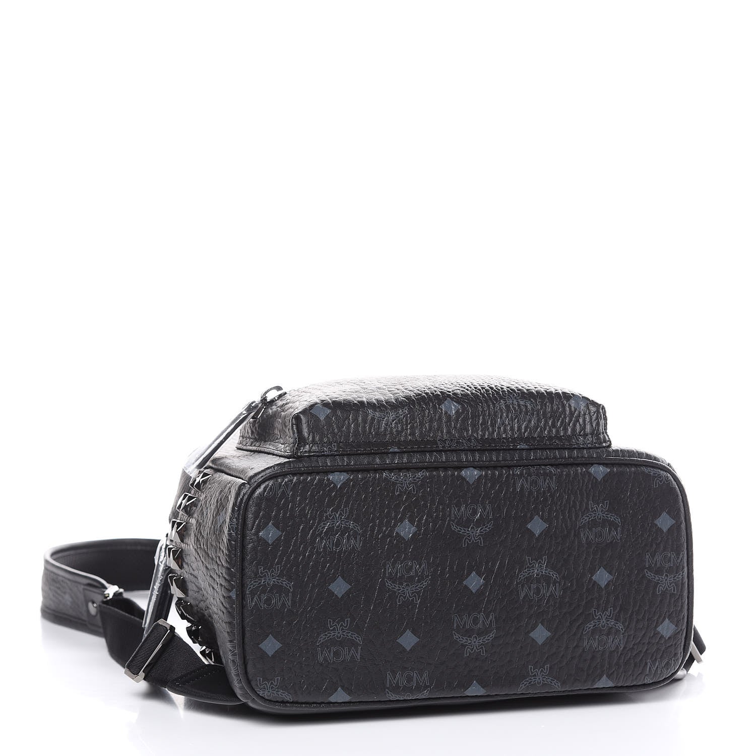 MCM Visetos Small Side Stud Stark Backpack Black 4 of 11