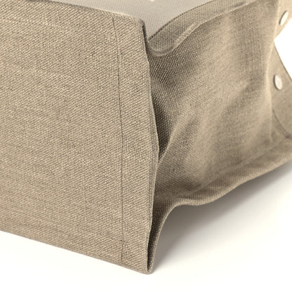Saint Laurent Linen Calfskin Small Rive Gauche Tote Greggio Natural 10 of 10