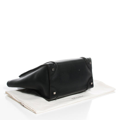 Celine Drummed Calfskin Mini Luggage Black 4 of 7