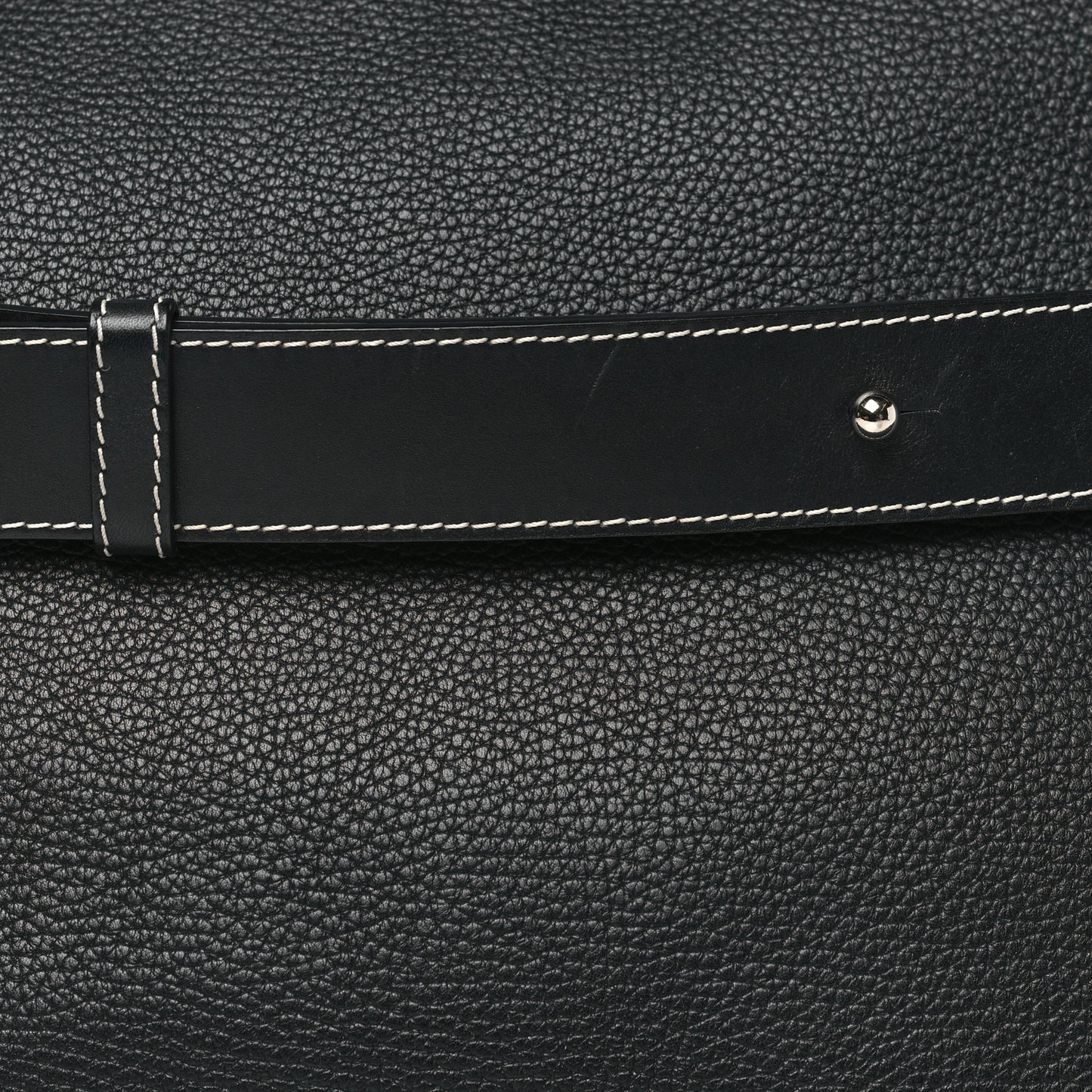 Grained Calfskin Small Bolso Belt Messenger Bag Black