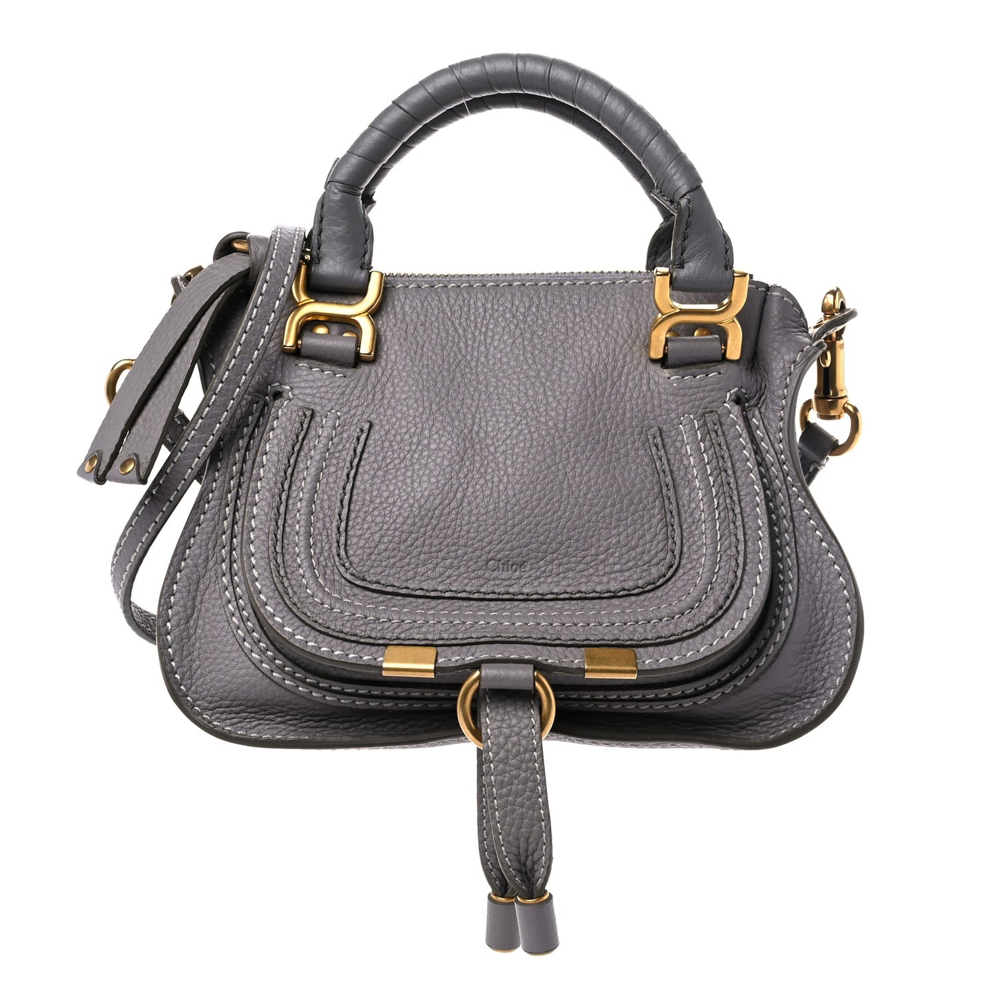 Calfskin Mini Marcie Satchel Cashmere Grey
