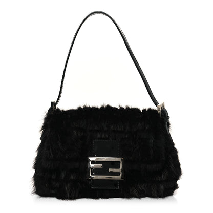 Fendi Mink Fur FF Mini Mama Baguette Black 1 of 8