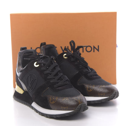 Louis Vuitton Suede Monogram Run Away Sneakers 38 Black 9 of 9