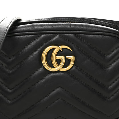 Gucci Calfskin Matelasse Mini GG Marmont Chain Shoulder Bag Black 8 of 10