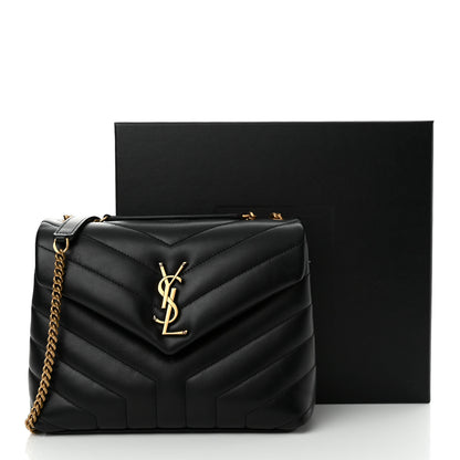 Saint Laurent Calfskin Y Quilted Monogram Small Loulou Chain Satchel Black 12 of 12