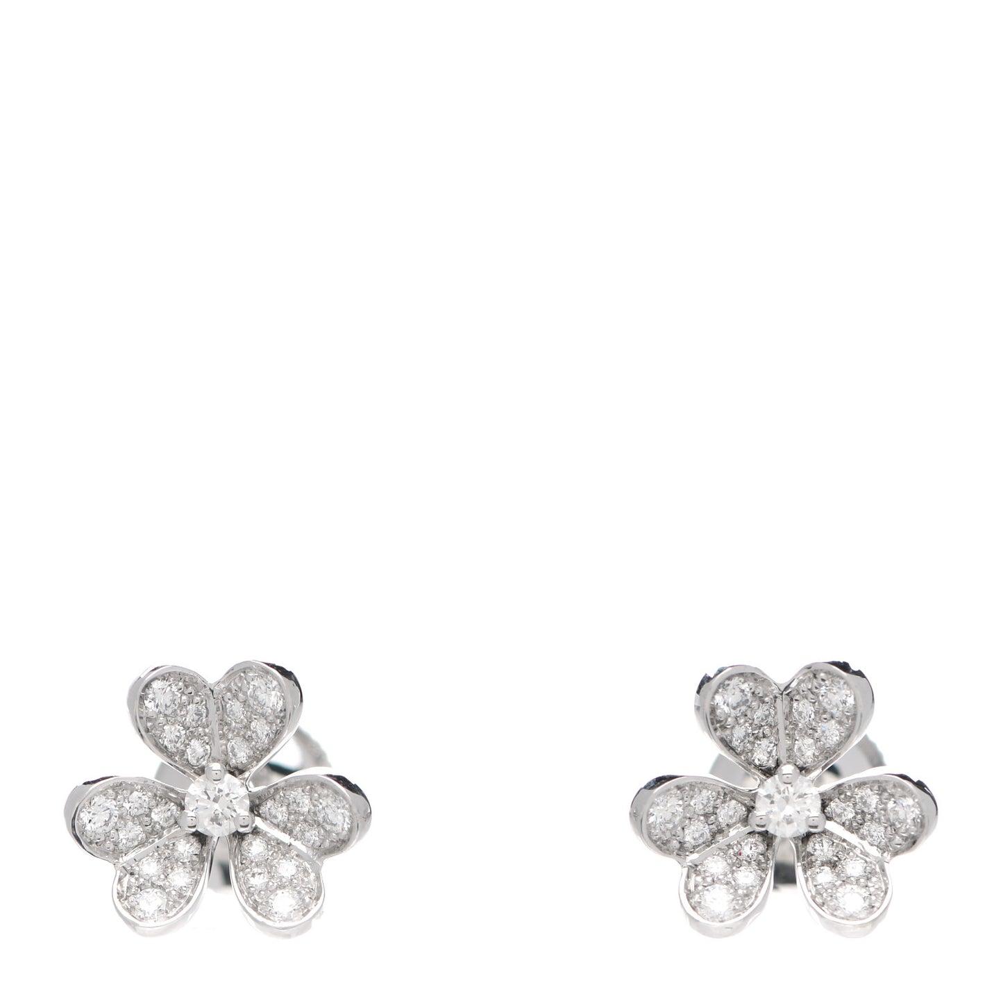 18K White Gold Diamond Mini Frivole Pave Earrings