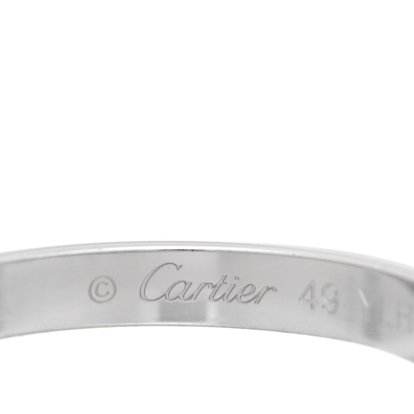 18K White Gold Diamond 2.6mm LOVE Paved Band Ring 49 4.75