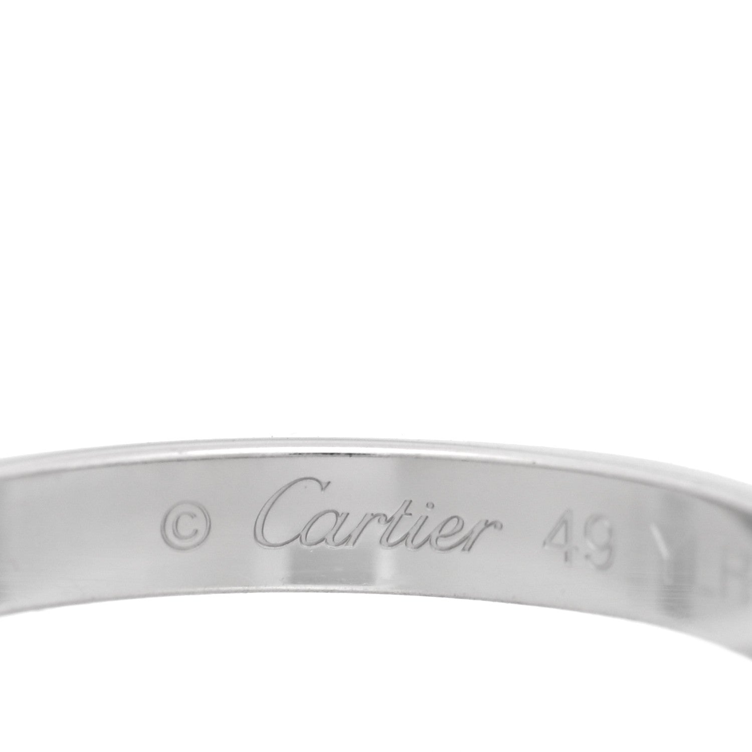 Cartier 18K White Gold Diamond 2.6mm LOVE Paved Band Ring 49 4.75 4 of 5