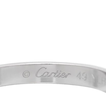 Cartier 18K White Gold Diamond 2.6mm LOVE Paved Band Ring 49 4.75 4 of 5