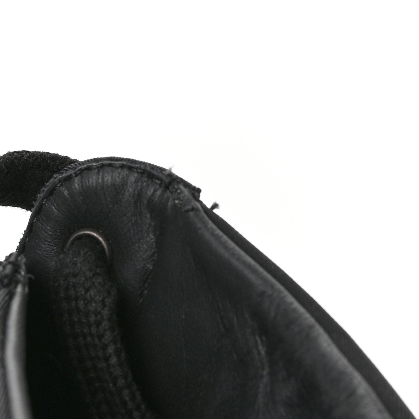 Re-Nylon Gabardine Triangle Womens Wheel Pouch Pocket High Top Sneakers 39 Black
