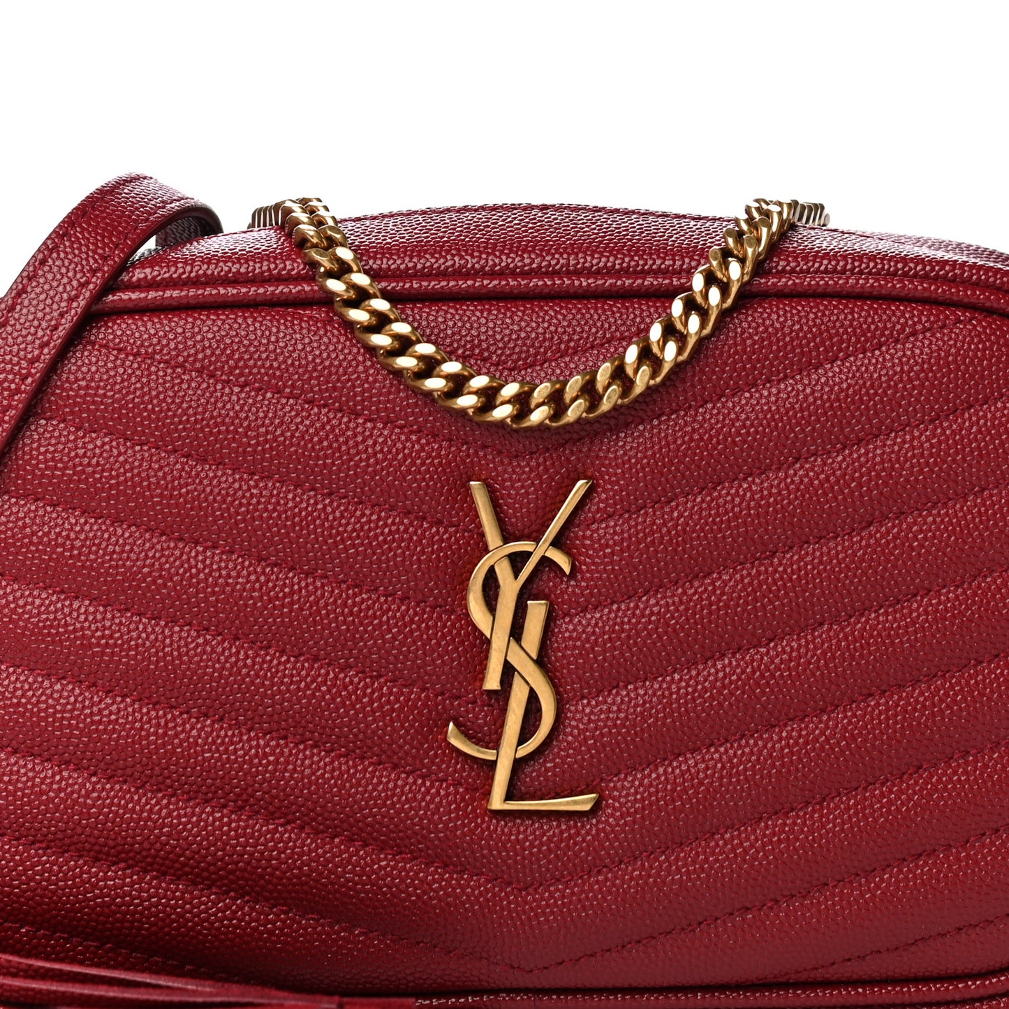 Grain De Poudre Matelasse Monogram Mini Lou Camera Bag Eros Red